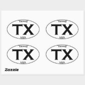 Sticker Ovale TX - Texas USA (Feuille)