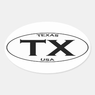 Sticker Ovale TX - Texas USA