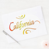 Sticker Ovale Typographie de Californie (Enveloppe)