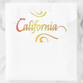 Sticker Ovale Typographie de Californie (Sac)