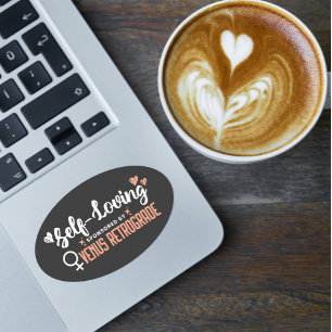 Sticker Ovale Typographie de Venus rétrograde Noir