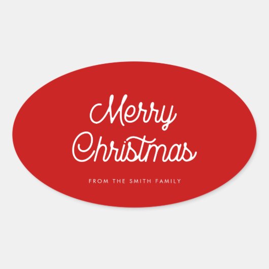 Sticker Ovale Typographie rétro Joyeux Noël (Devant)