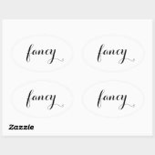Sticker Ovale Typographie soignée (Feuille)