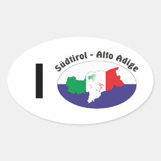 Sticker Ovale Tyrol du Sud - Alto Adige - Italie - Italia Kleber