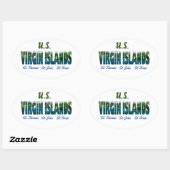 Sticker Ovale U.S. Virgin Islands (Feuille)