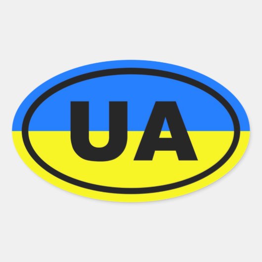 Sticker Ovale Ukraine UA Europe (Devant)