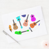 Sticker Ovale Ukulele Arc-en-ciel (Enveloppe)
