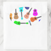 Sticker Ovale Ukulele Arc-en-ciel (Sac)