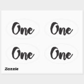 Sticker Ovale Un 1er anniversaire Art Premier anniversaire Mon 1 (Feuille)