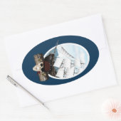 Sticker Ovale Un bateau pirate (Enveloppe)