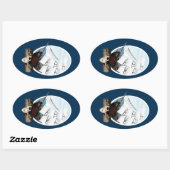 Sticker Ovale Un bateau pirate (Feuille)