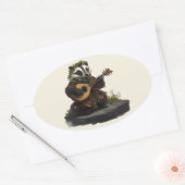 Sticker Ovale Un joueur de réglages (Enveloppe)