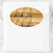 Sticker Ovale Un message inspirant avec la conception africaine  (Sac)