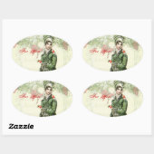 Sticker Ovale Un Noel Joyeux (Feuille)