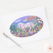 Sticker Ovale Un paradis mauve (Enveloppe)