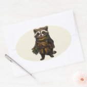 Sticker Ovale Un Racoon Rastique (Enveloppe)
