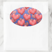 Sticker Ovale Un tas de coeurs (Sac)