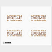 Sticker Ovale Une alimentation équilibrée est… (Feuille)