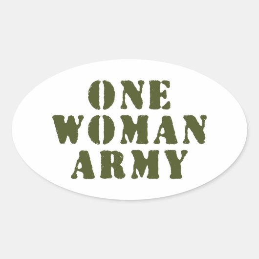 STICKER OVALE UNE ARMÉE FEMME (Devant)