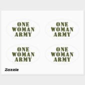 STICKER OVALE UNE ARMÉE FEMME (Feuille)