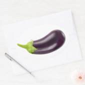 Sticker Ovale Une aubergine (Enveloppe)