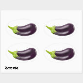 Sticker Ovale Une aubergine (Feuille)
