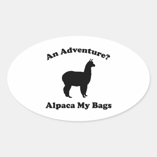 Sticker Ovale Une aventure ? Alpaca Mes Sacs (Devant)