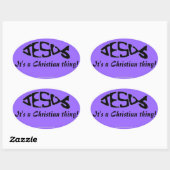 Sticker Ovale Une chose chrétienne (Feuille)