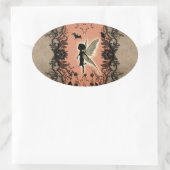 Sticker Ovale Une jolie silhouette de fée avec brillance, (Sac)