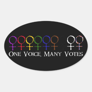 Sticker Ovale Une voix, beaucoup de votes