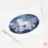 Sticker ovale Unicorne White Beauty (Enveloppe)