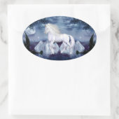 Sticker ovale Unicorne White Beauty (Sac)
