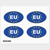Sticker Ovale Union européenne - UE (Feuille)
