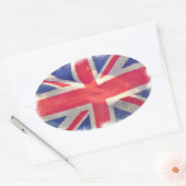 Sticker Ovale Union Flag ou Union Jack Patriot britannique (Enveloppe)