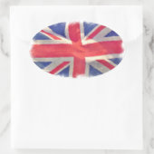 Sticker Ovale Union Flag ou Union Jack Patriot britannique (Sac)