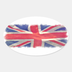 Sticker Ovale Union Flag ou Union Jack Patriot britannique