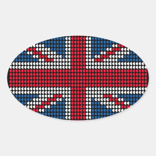 Sticker Ovale Union Jack Heart (Devant)
