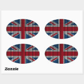 Sticker Ovale Union Jack Heart (Feuille)