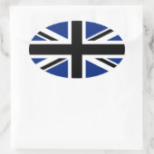 Sticker Ovale Union Jack noire et bleue (Sac)