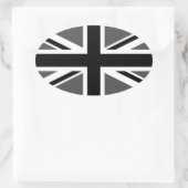 Sticker Ovale Union Jack noire et grise (Sac)