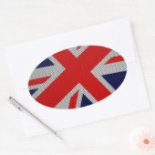 Sticker Ovale Union Jack sur l'impression en fibre de carbone (Enveloppe)