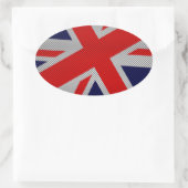 Sticker Ovale Union Jack sur l'impression en fibre de carbone (Sac)