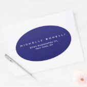 Sticker Ovale Unique bleu nuit clair (Enveloppe)
