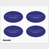 Sticker Ovale Unique bleu nuit clair (Feuille)