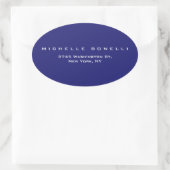 Sticker Ovale Unique bleu nuit clair (Sac)