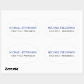 Sticker Ovale Unique Spécial Classique Bleu Blanc (Feuille)