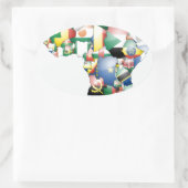 Sticker Ovale Unité dans la diversité : Collection des drapeaux (Sac)