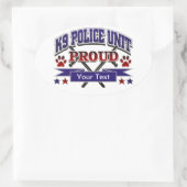 Sticker Ovale Unité K9 personnalisée fière (Sac)