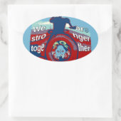 Sticker Ovale United in Hope : Stronger Together - USA Art Print (Sac)
