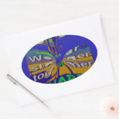 Sticker Ovale United USA Hope Stronge Together (Enveloppe)